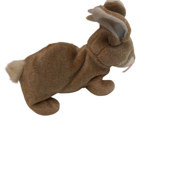 Ty Beanie Babies Nibbly Bunny Rabbit Plush Toy Brown White 1998 NEW - Picture 6 of 11